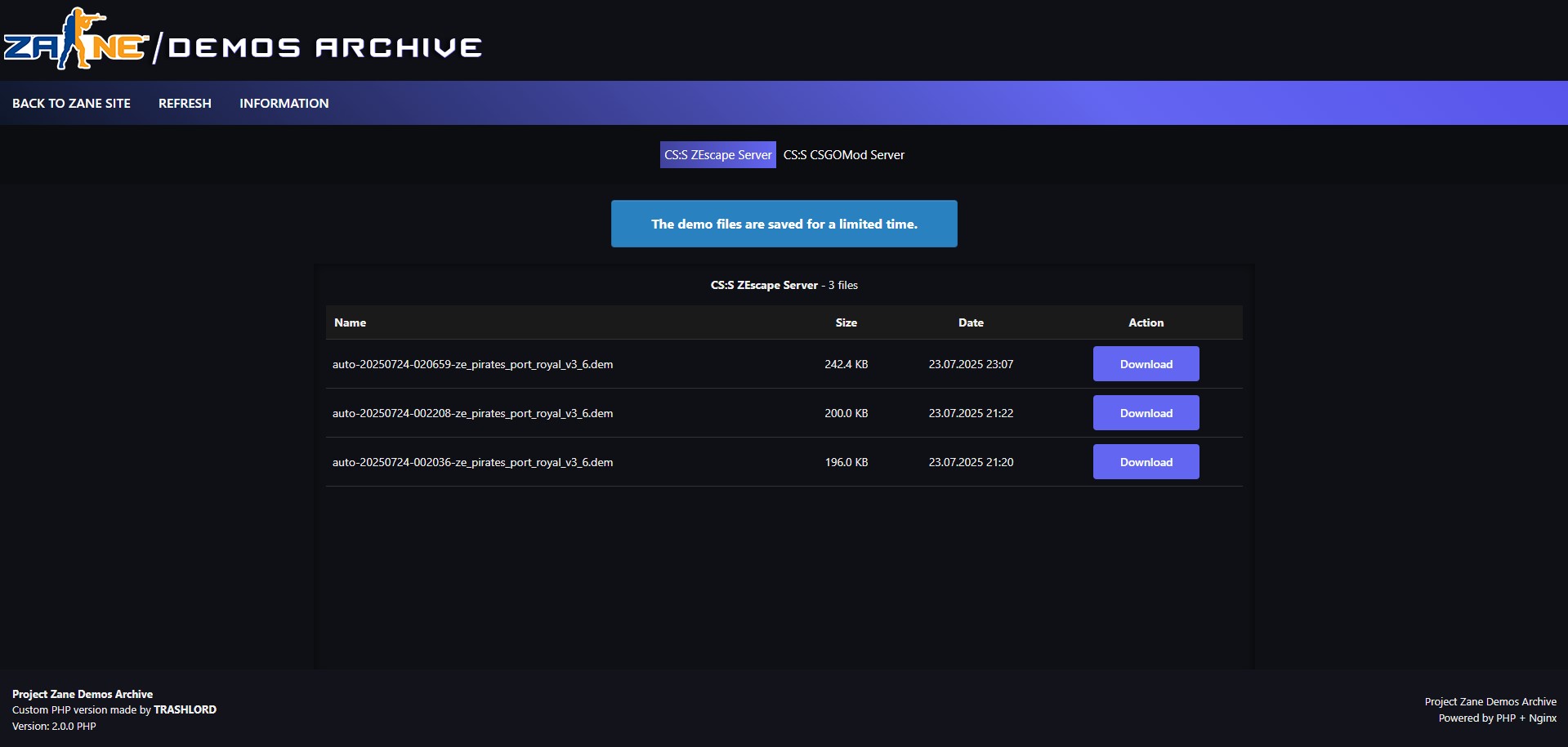 Server Demo Download Page